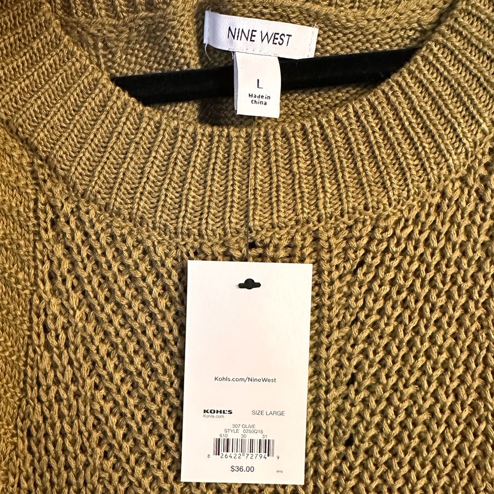 NWT Nine West High-Neck Cutaway Sweater Tank - Picture 4 of 6